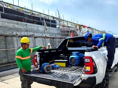 Pump equipment delivered to a construction site